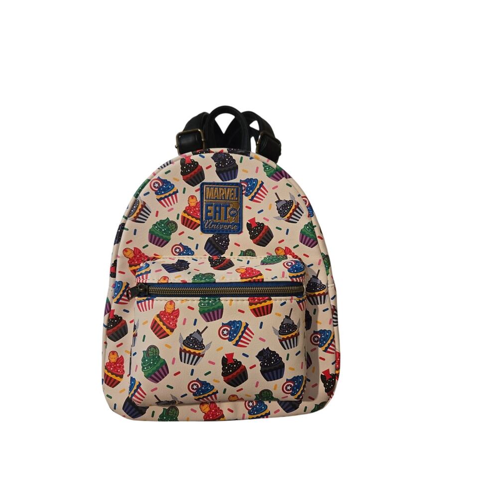 Loungefly Marvel Eat the Universe Cupcakes Mini Backpack In New Condition!!!